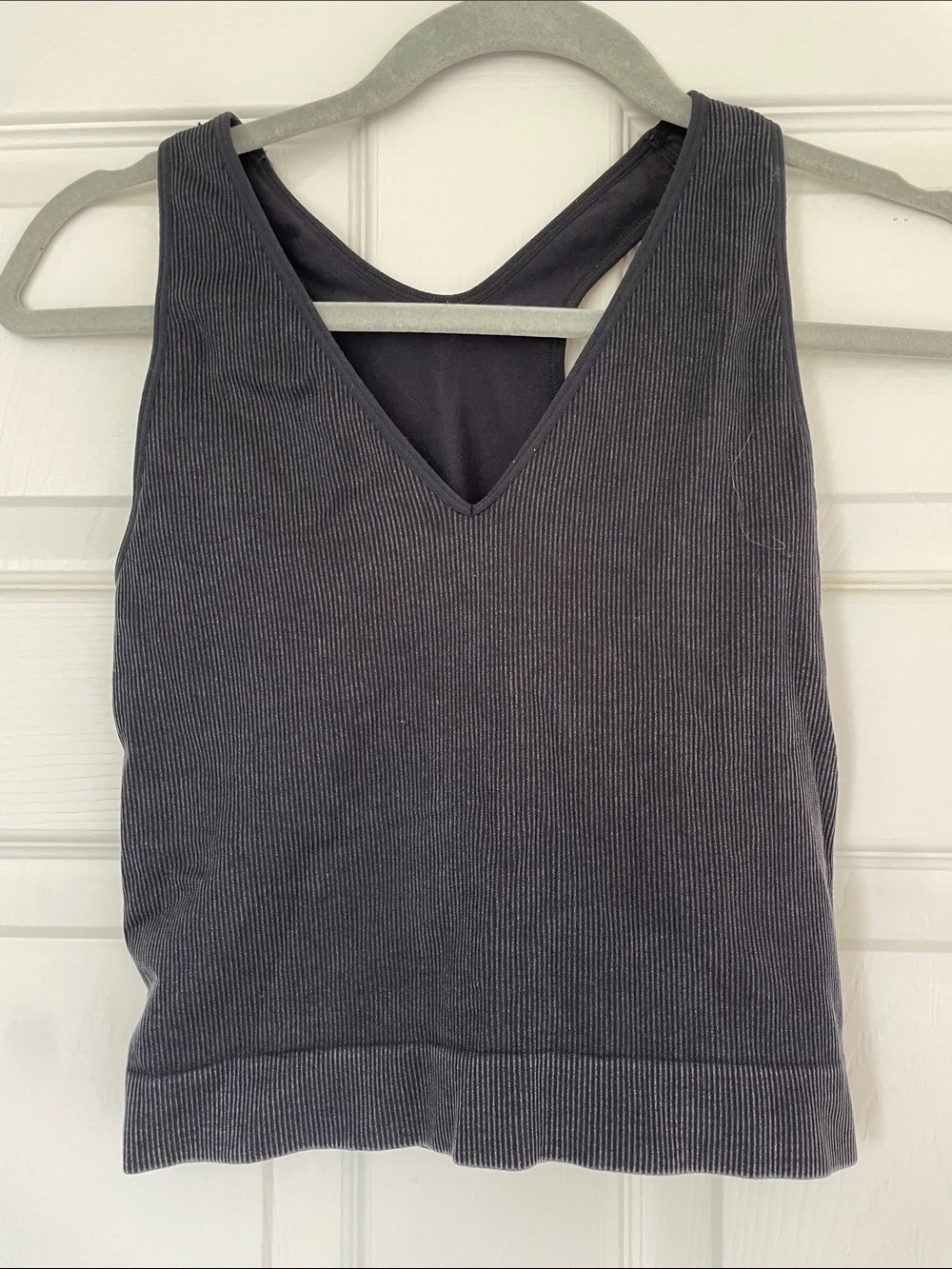 JoyLab Black Ribbed Tank with Built-In Bra